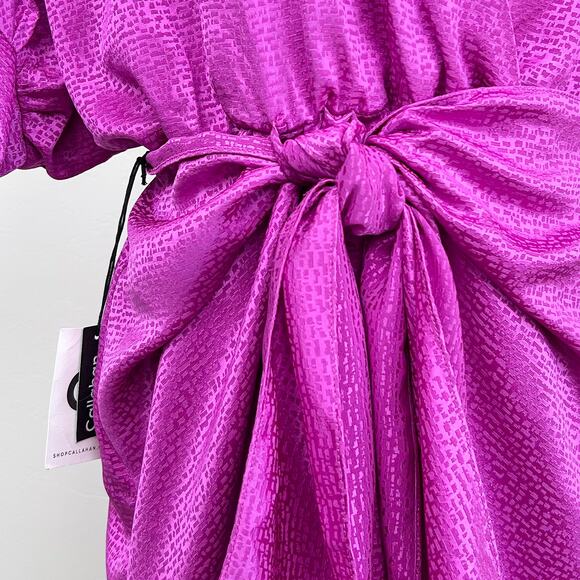 Callahan Knitwear Revolve Fuchsia Jacquard Sami Mini Dress NWT - Picture 4 of 12